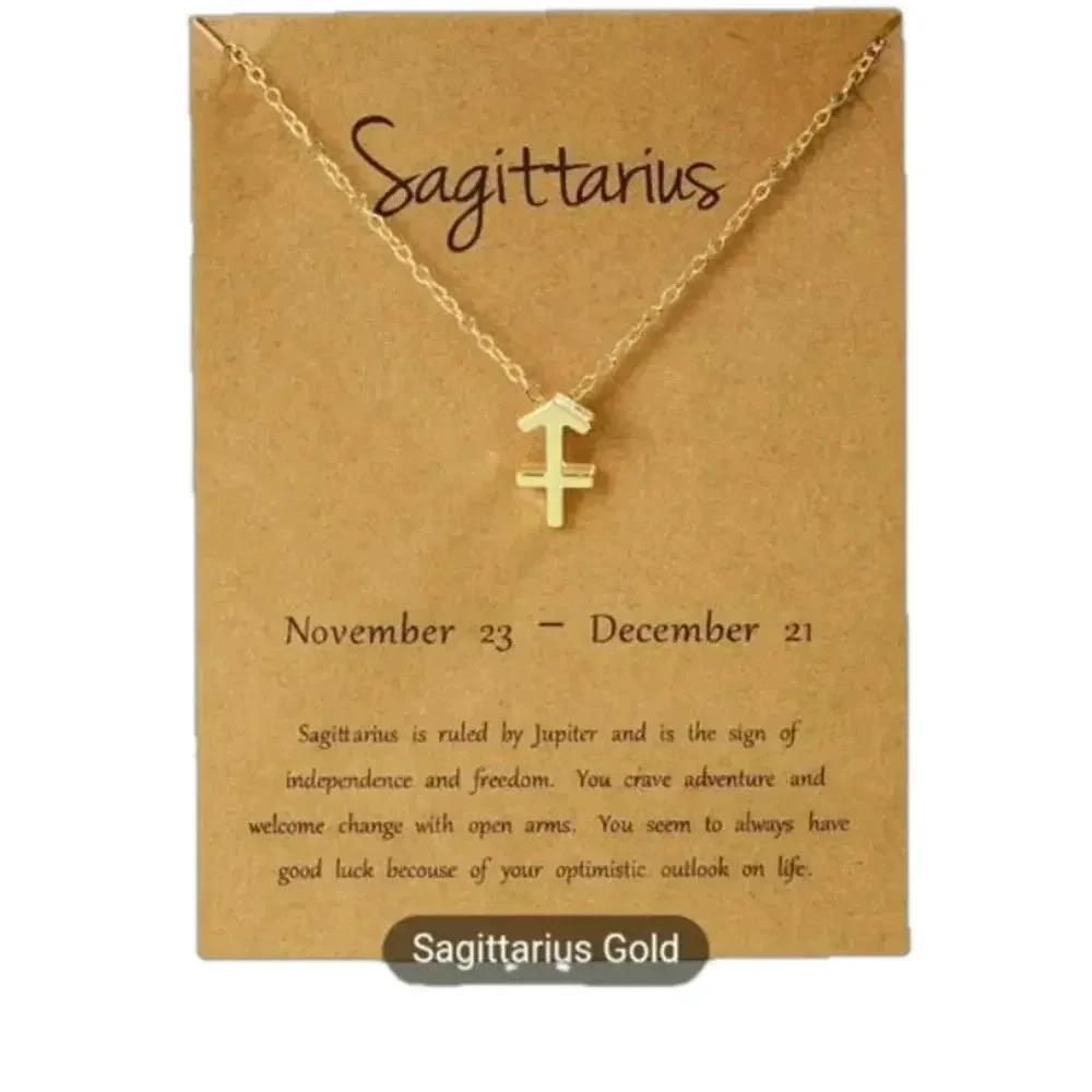 New Sagittarius necklace gold tone Sagittarius necklace‎ fashion jewelry zodiac
